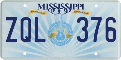 MS license plate ZQL376