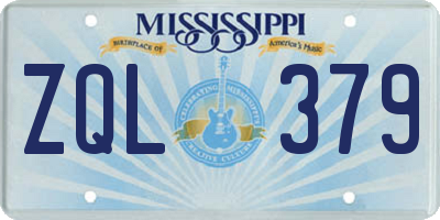 MS license plate ZQL379