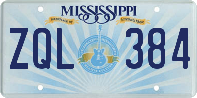 MS license plate ZQL384