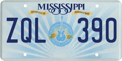 MS license plate ZQL390