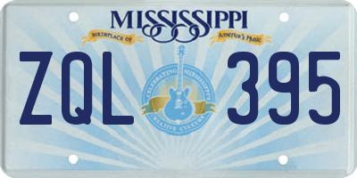 MS license plate ZQL395