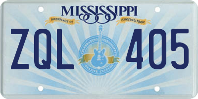 MS license plate ZQL405