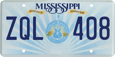 MS license plate ZQL408