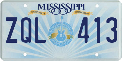 MS license plate ZQL413