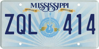 MS license plate ZQL414