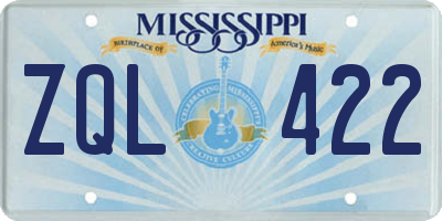 MS license plate ZQL422