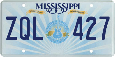 MS license plate ZQL427