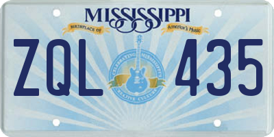 MS license plate ZQL435