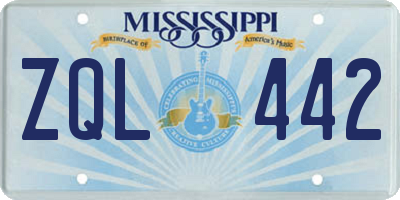 MS license plate ZQL442