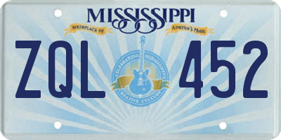 MS license plate ZQL452