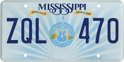 MS license plate ZQL470