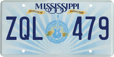 MS license plate ZQL479