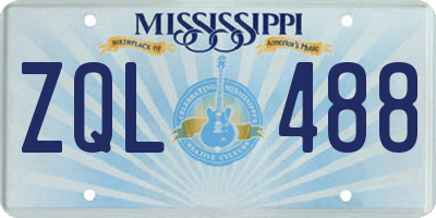 MS license plate ZQL488