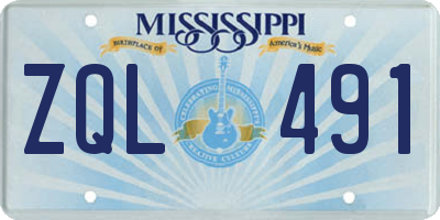 MS license plate ZQL491