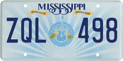 MS license plate ZQL498