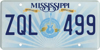 MS license plate ZQL499