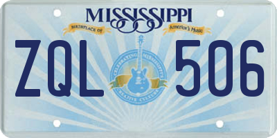 MS license plate ZQL506