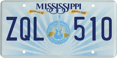 MS license plate ZQL510