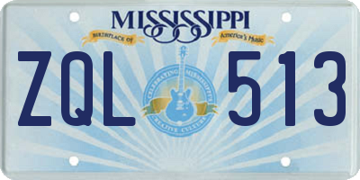 MS license plate ZQL513