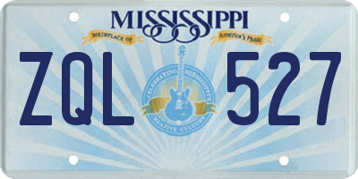 MS license plate ZQL527