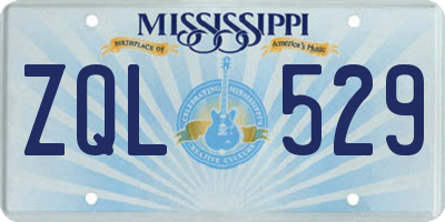 MS license plate ZQL529