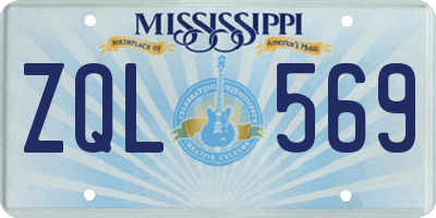 MS license plate ZQL569