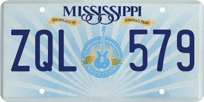 MS license plate ZQL579