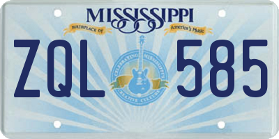 MS license plate ZQL585