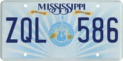 MS license plate ZQL586