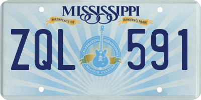 MS license plate ZQL591