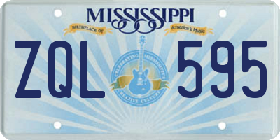 MS license plate ZQL595