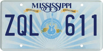 MS license plate ZQL611