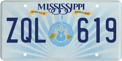 MS license plate ZQL619