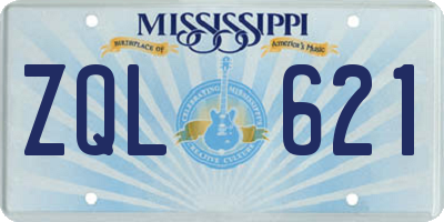 MS license plate ZQL621