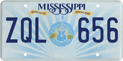 MS license plate ZQL656