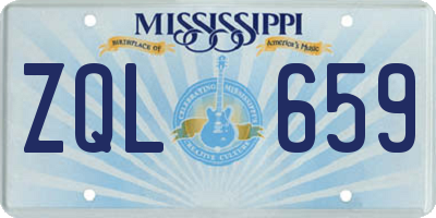 MS license plate ZQL659