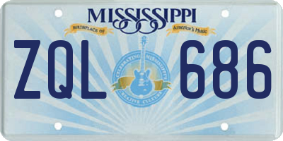 MS license plate ZQL686