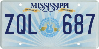 MS license plate ZQL687