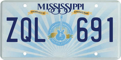 MS license plate ZQL691