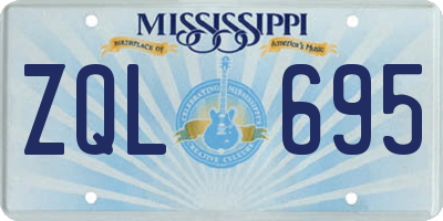 MS license plate ZQL695