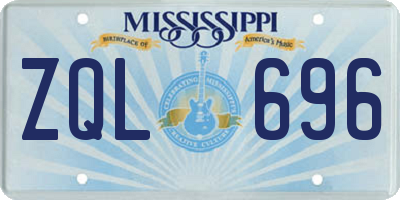 MS license plate ZQL696