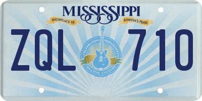 MS license plate ZQL710