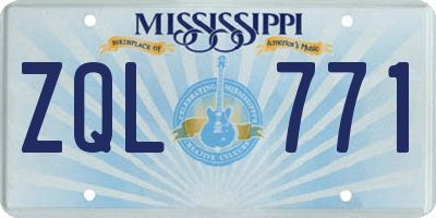 MS license plate ZQL771