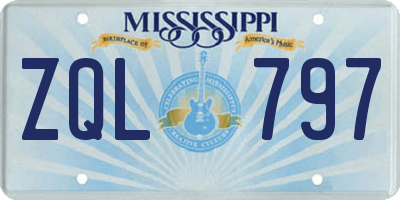 MS license plate ZQL797