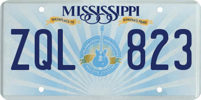 MS license plate ZQL823