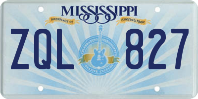 MS license plate ZQL827