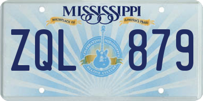 MS license plate ZQL879