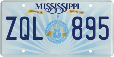 MS license plate ZQL895