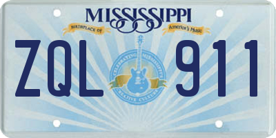 MS license plate ZQL911