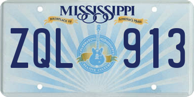 MS license plate ZQL913